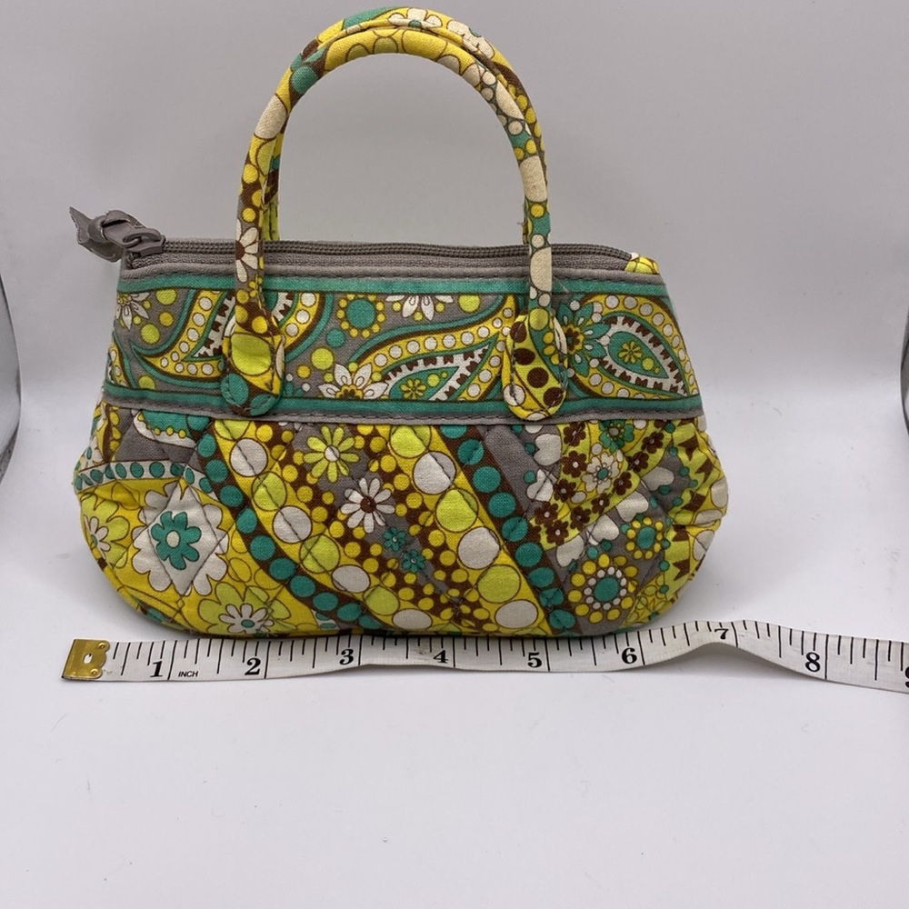 Vera Bradley Lemon Parfait Retired Mini‎ Purse Bag Yellow Paisley - Picture 5 of 9
